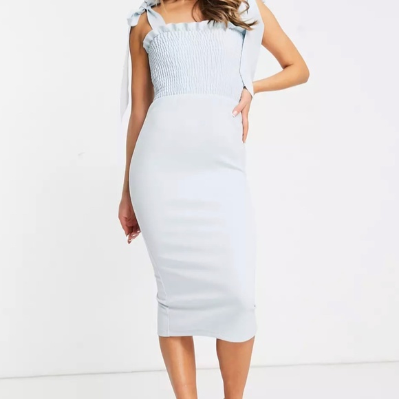 ASOS DESIGN blue midi dress - Picture 1 of 8